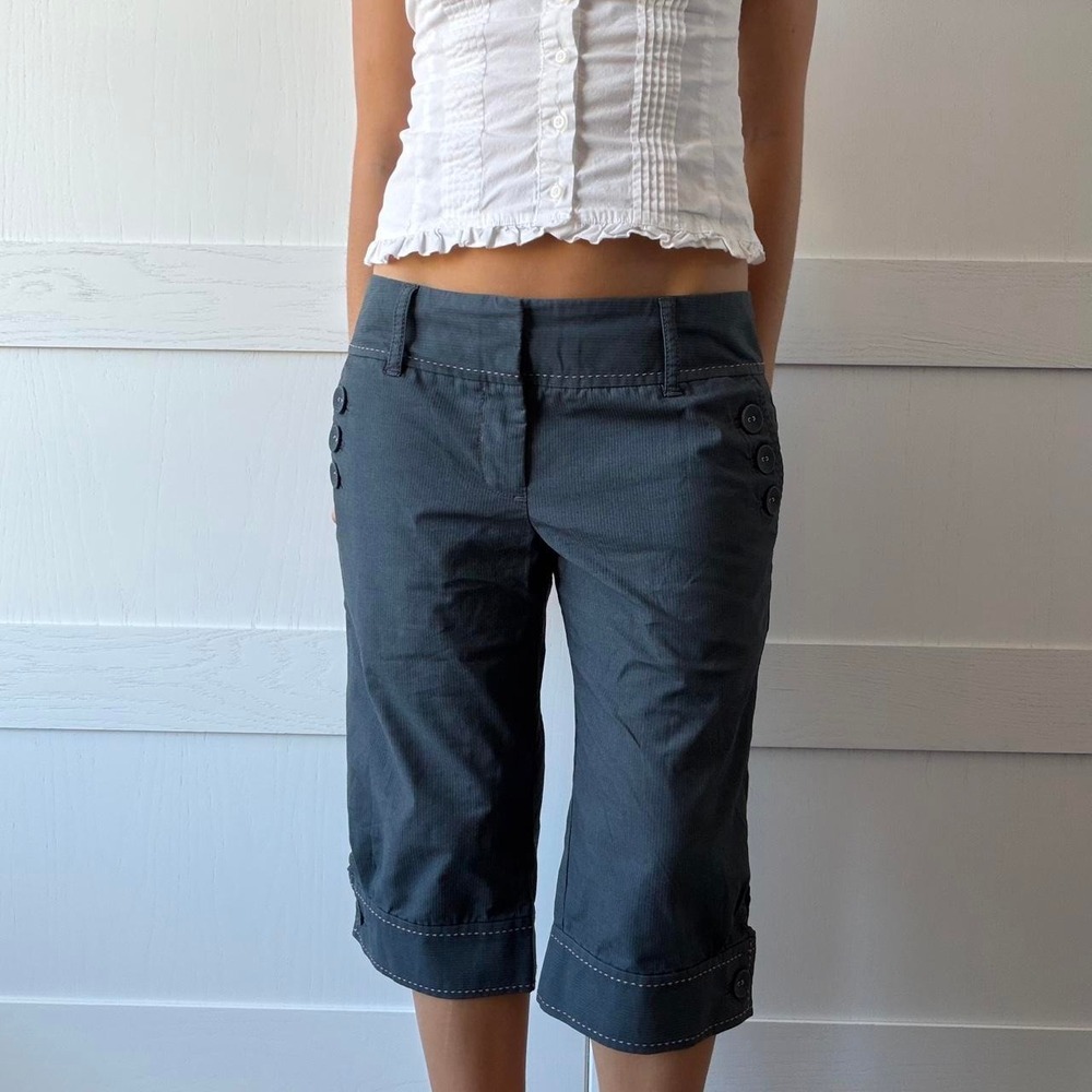 Y2K Cartonnier Pinstripe Low-Rise Capri Pants